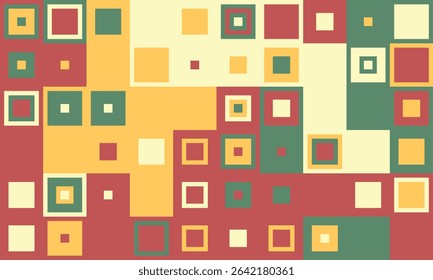 Abstract geometric pattern with colorful squares.  A vibrant, retrostyled design ideal for backgrounds, textiles, or website design.
