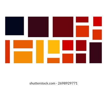 Abstract geometric pattern of colorful squares isolated on white background creates a modern and dynamic design element
