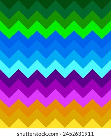 Abstract geometric pattern with colorful stripes, zigzag print