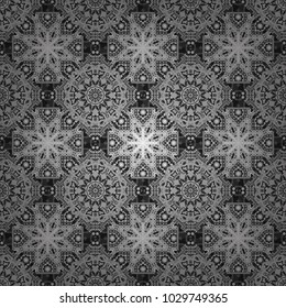 Abstract geometric pattern. Colorful texture. Seamless geometric pattern. Geometric background with rhombus, dots and nodes. Vector seamless pattern. Gray, black and white background.