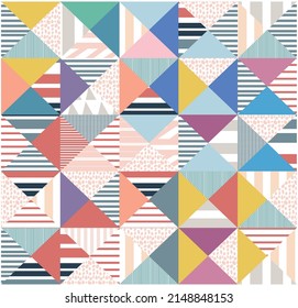  Abstract geometric pattern, colorful triangle stripes illustration, vector geometrical diagonal background.