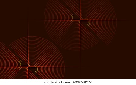Abstract geometric pattern with concentric circles and intersecting lines creating a modern, minimalist design for backgrounds and contemporary artistic applications