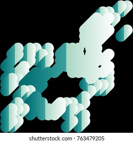 An abstract geometric pattern consisting of chaotically arranged elements with rounded corners. Colorful creative background