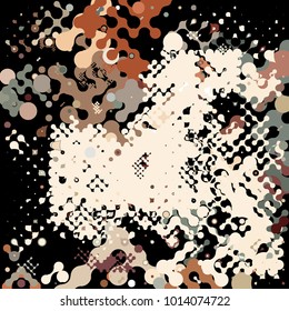 Abstract geometric pattern consisting of circles of different diameters and colors