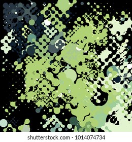 Abstract geometric pattern consisting of circles of different diameters and colors