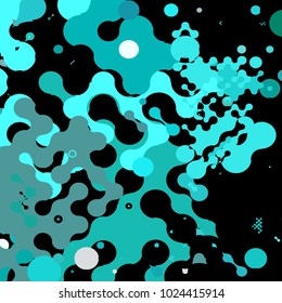 Abstract geometric pattern consisting of circles of different diameters and colors