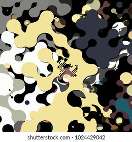 Abstract geometric pattern consisting of circles of different diameters and colors