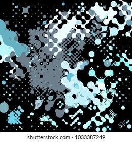 Abstract geometric pattern consisting of circles of different diameters and colors