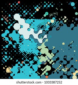 Abstract geometric pattern consisting of circles of different diameters and colors