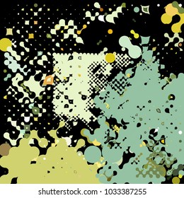 Abstract geometric pattern consisting of circles of different diameters and colors