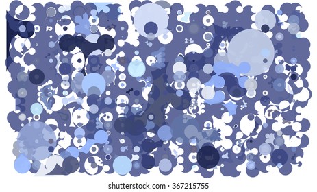 Abstract geometric pattern consisting of circles of different diameters and colors