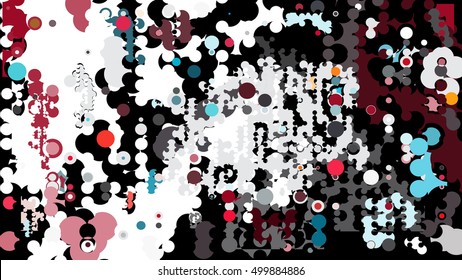 Abstract geometric pattern consisting of circles of different diameters and colors
