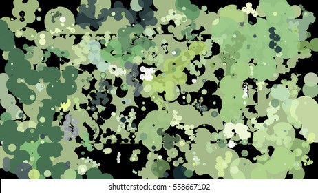 Abstract geometric pattern consisting of circles of different diameters and colors