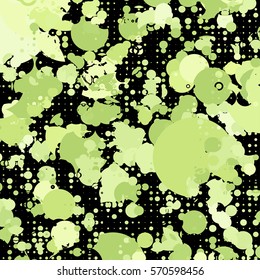 Abstract geometric pattern consisting of circles of different diameters and colors