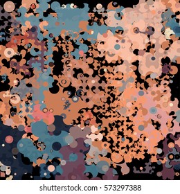 Abstract geometric pattern consisting of circles of different diameters and colors