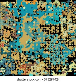 Abstract geometric pattern consisting of circles of different diameters and colors