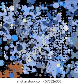 Abstract geometric pattern consisting of circles of different diameters and colors