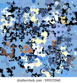 Abstract geometric pattern consisting of circles of different diameters and colors