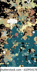 Abstract geometric pattern consisting of circles of different diameters and colors