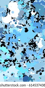 Abstract geometric pattern consisting of circles of different diameters and colors