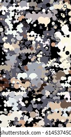 Abstract geometric pattern consisting of circles of different diameters and colors