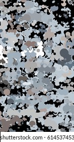 Abstract geometric pattern consisting of circles of different diameters and colors