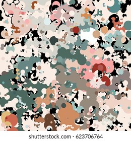 Abstract geometric pattern consisting of circles of different diameters and colors