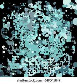 Abstract geometric pattern consisting of circles of different diameters and colors