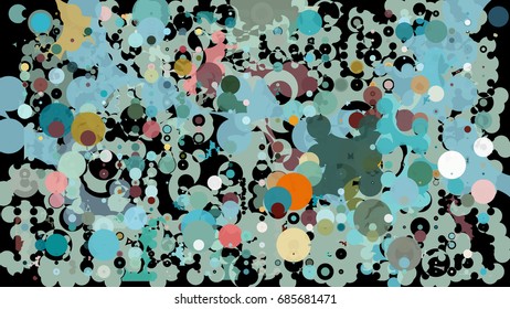 Abstract geometric pattern consisting of circles of different diameters and colors