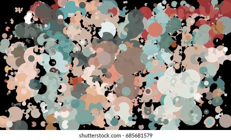 Abstract geometric pattern consisting of circles of different diameters and colors