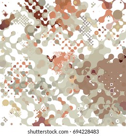 Abstract geometric pattern consisting of circles of different diameters and colors