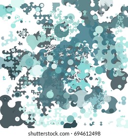 Abstract geometric pattern consisting of circles of different diameters and colors