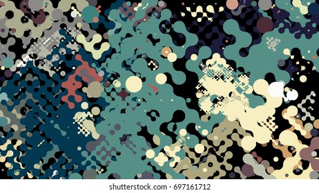 Abstract geometric pattern consisting of circles of different diameters and colors