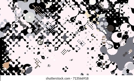 Abstract geometric pattern consisting of circles of different diameters and colors
