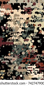 Abstract geometric pattern consisting of circles of different diameters and colors