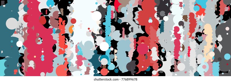 Abstract geometric pattern consisting of circles of different diameters and colors