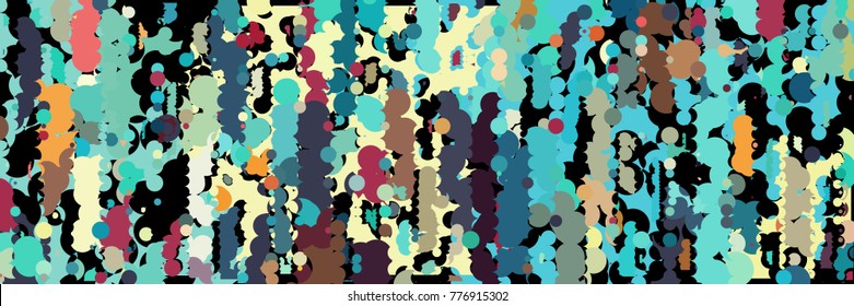 Abstract geometric pattern consisting of circles of different diameters and colors