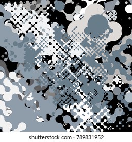 Abstract geometric pattern consisting of circles of different diameters and colors