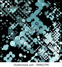 Abstract geometric pattern consisting of circles of different diameters and colors
