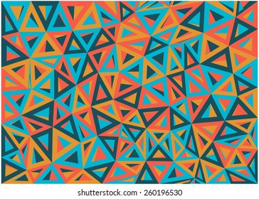 Abstract geometric pattern consisting of colored triangles