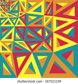 Abstract geometric pattern consisting of colored triangles