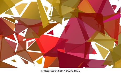 Abstract geometric pattern consisting of randomly distributed triangles of different sizes and colors