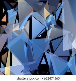 Abstract geometric pattern consisting of randomly distributed triangles of different sizes and colors
