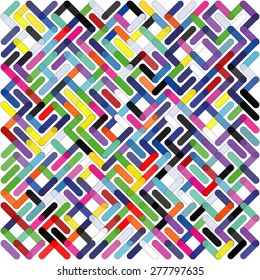 Abstract geometric pattern consisting of rectangles of different colors and transparency