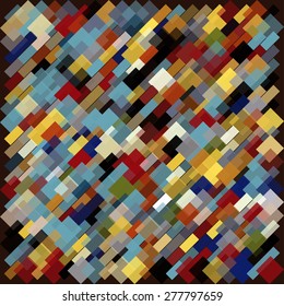 Abstract geometric pattern consisting of rectangles of different colors and transparency