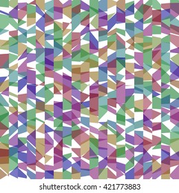 Abstract geometric pattern consisting of triangles of various sizes and transparency