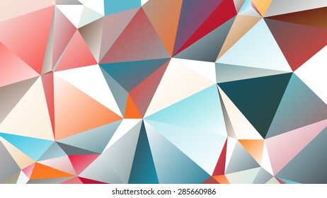 Abstract geometric pattern consisting of triangular polygons of different sizes and colors