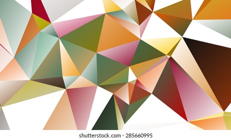 Abstract geometric pattern consisting of triangular polygons of different sizes and colors