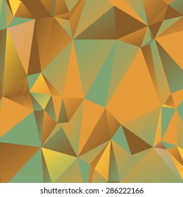 Abstract geometric pattern consisting of triangular polygons of different sizes and colors