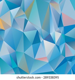 Abstract geometric pattern consisting of triangular polygons of different sizes and colors